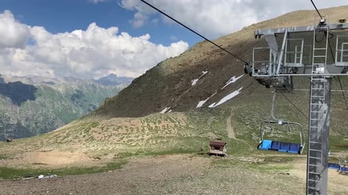 Cable Car Ski Lift Mountain Range Landscape View