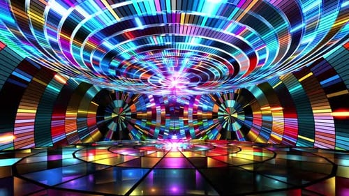 Vibrant Geometric Disco Party Stage Light Loop Background