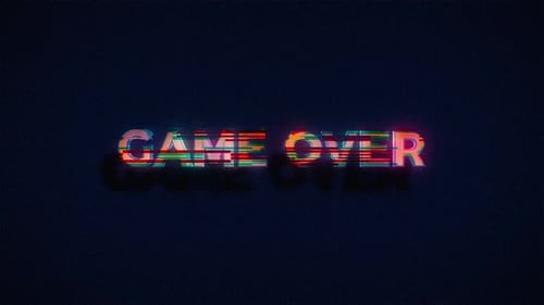 Game Over Glitch Text Reveal Animation