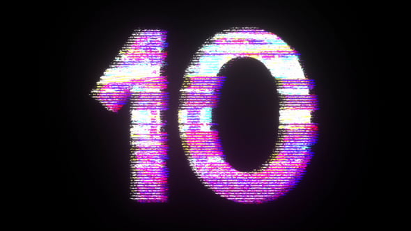Digital Glitch Countdown from Ten to One, Backgrounds Motion Graphics ...