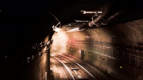 Dark Old Abandoned Metro Subway Tunnel