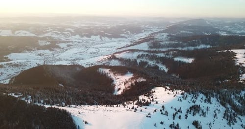 From Great Heigh Fairytale Mountain Landscape Snow Covered Alpine Sharp Peaks