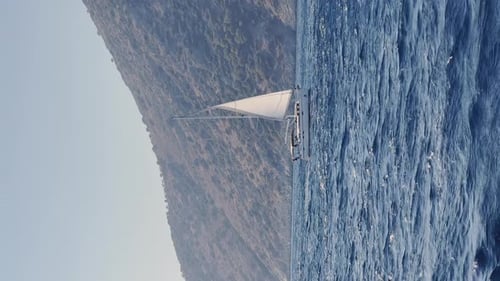 The Picturesque Seascape Near the Many Islands Near Marmaris Participants of the Sailing Regatta on