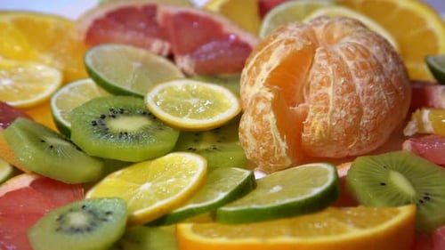 Fresh Sliced Citrus Fruit Close Up