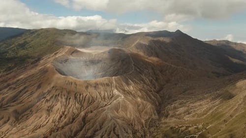 Active Volcano with a Crater. Gunung Bromo, Jawa, Indonesia