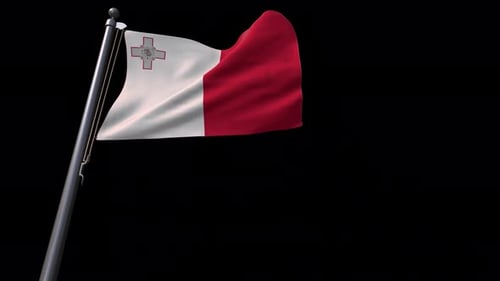 Malta National Flag Waving Animation