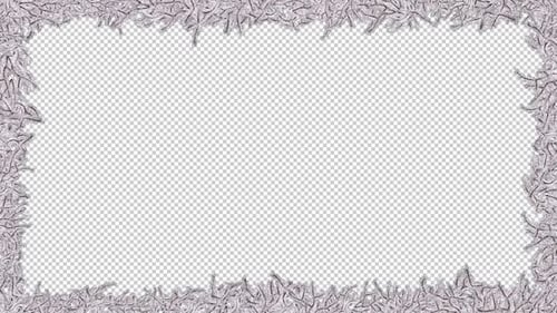 White Xmas Tree Garland - Screen Frame - Rectangle Shape - Spinning Loop - Alpha Channel