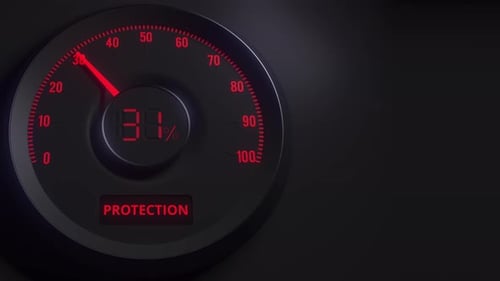 Red and Black Protection Meter or Indicator