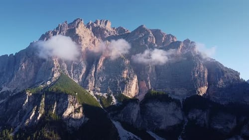 Astonishing Scenery of Italian Dolomites in Clouds