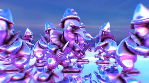 Iridescent Chrome Gnome Army Dancing Loop