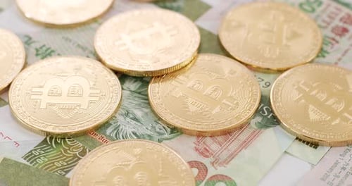 Bitcoin and Hong Kong banknote