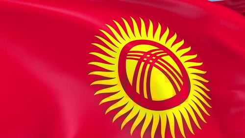 Realistic Waving Flag of Kyrgyzstan Animation