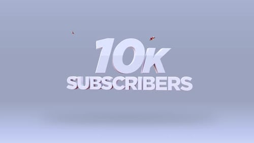 YouTube 10K Subscribers Achievement Modern 3D Logo Reveal