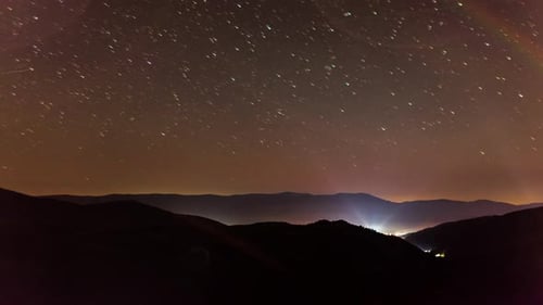 Night Sky Starry Time Lapse Above Mountains