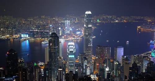 Hongkong-Stadt bei Nacht