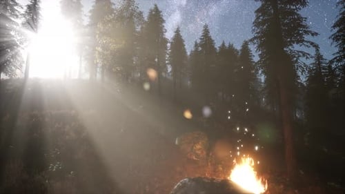 Campfire at Mountain