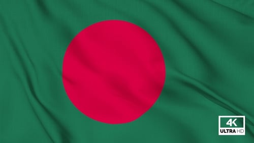 Bangladesh Flag Waving Realistic Fabric Animation