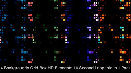 Colorful Geometric Pixel Grid Loop Background Animation