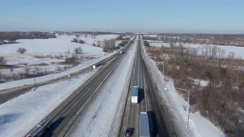 American Trucks On Winter Highway