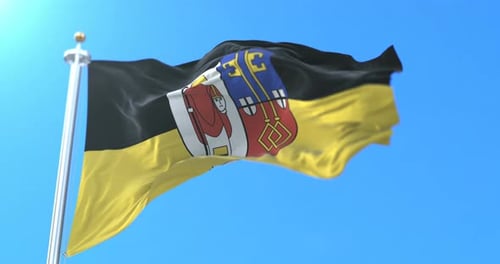 Realistic 3D Waving Flag of Thuringia, Germany