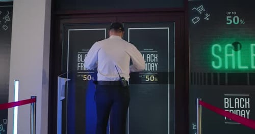 People Rush Into Store on Black Friday