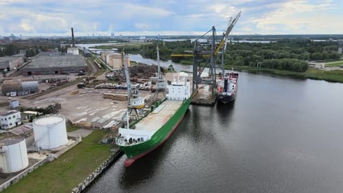 Cargo ship in the port