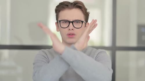 Young Adult Man Gesture of Rejection