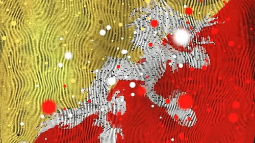 Animation de particules du drapeau du Bhoutan