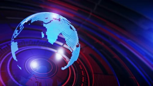 3D World News Background Loop B06