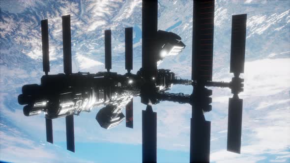 Estação Espacial Internacional no Espaço Sideral sobre o Planeta Terra ...