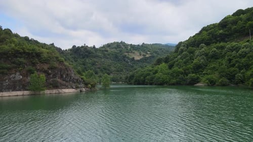aerial lake landscape