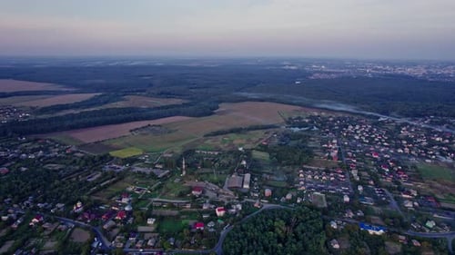 Small Village Houses in the Evening