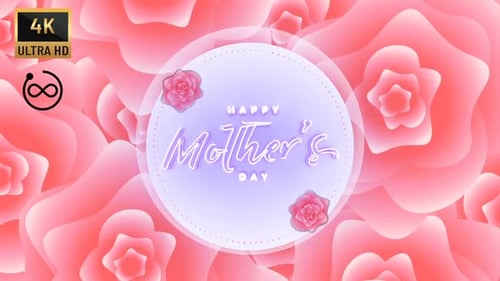 Elegant Animated Mother's Day Card with Glowing Pink Roses