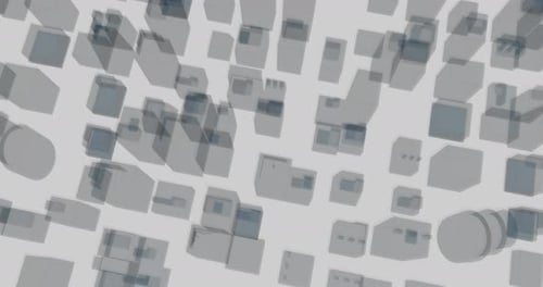 Abstract 3D Geometric City Grid Flyover Animation