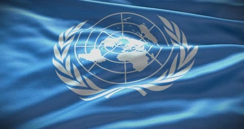 Realistic Waving United Nations Flag Loop