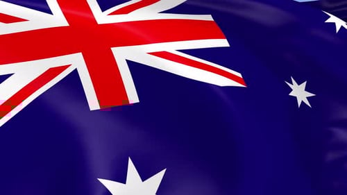 Realistic Waving Australian Flag Animation