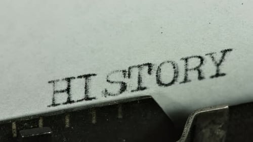 History, Past, Present, Future Typed on Typewriter