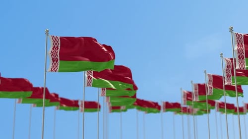 Belarus Flag Waving Realistic Loop