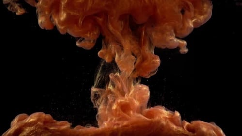 Bronze Paint Descends Slowly in Water