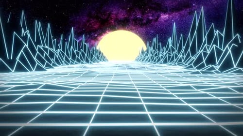 Digitale Sci-Fi-Umgebung Nahtloser VJ Loop - 80er Jahre