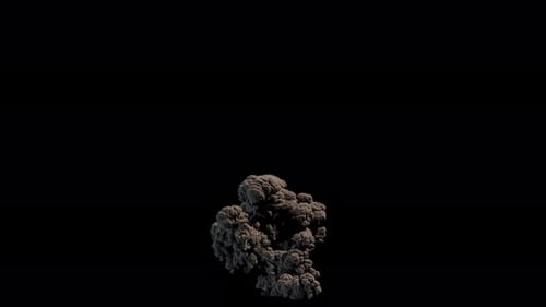 Realistic Smoke Explosion Rising and Dissipating