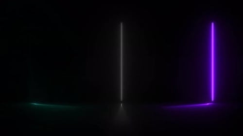 Abstract Neon Vertical Light Bars Animated Background
