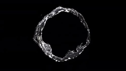 Dynamic Water Splash Forming a Fluid Circular Ring