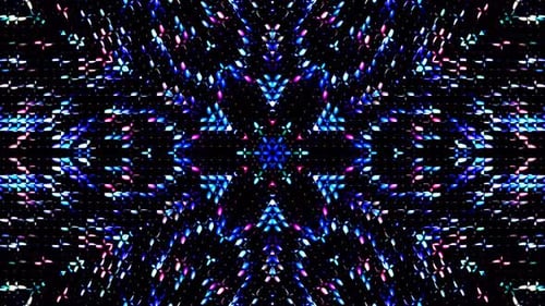 Abstract Shimmering Lights Loop with Geometric Kaleidoscope Pattern