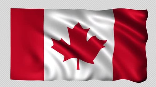 Waving Canadian Flag with Alpha Channel