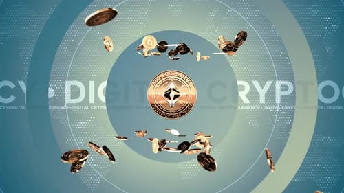 04 - 1 Arrière-plan de crypto-monnaie avec texte 4K