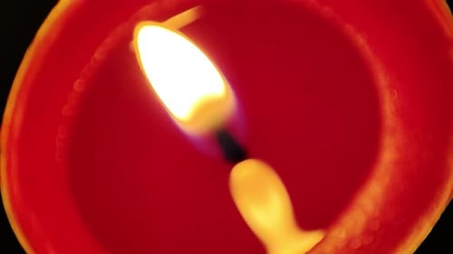 Close Up of Bright Candle Burning