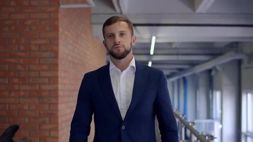 Candid Man Goes Indoors