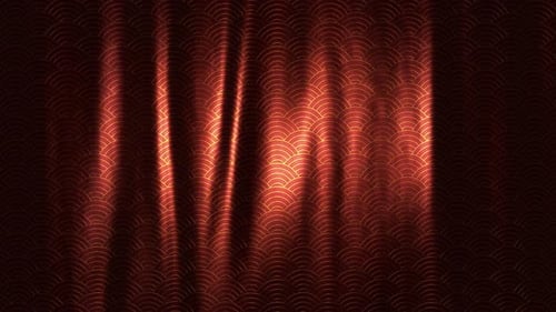 Elegant Red and Gold Wave Pattern Background with Dynamic Light