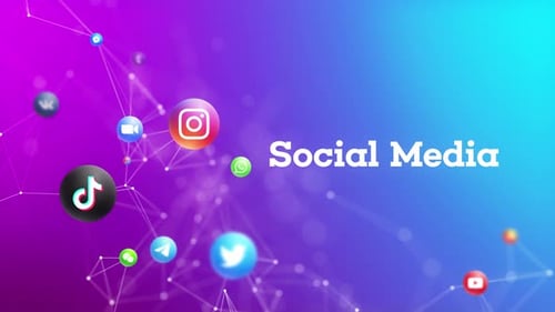 Animated Social Media Network Connection Background